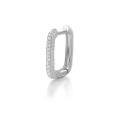 wholesale S925 Sterling Silver Geometric Square Hoop Earrings with Studs, Fashionable Minimalist High-End Design Diamond-Embedded Earrings-0-6