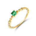 wholesale Wholesale jewelry manufacturers 10K gold minimalist geometric fashion commuter emerald ring-0-4