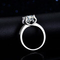 S925 Silver Classic Bull Head Ring with 3ct Moissanite-0-2