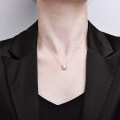 S925 Silver Plated 1-Carat Round Moissanite Pendant Necklace, Vintage Style-0-2
