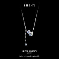 925 Sterling Silver Lucky Gourd Necklace with Moissanite and Tassel-S925 sterling silver + 1 carat moissanite
