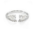 Metal Moissanite Teardrop Adjustable Ring for Women, Valentine's Gift-0-5
