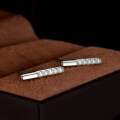 S925 Silver Moissanite Baguette Stud Earrings, Fine Craftsmanship-0-1