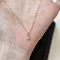 wholesale 925 Sterling Silver Mini Lock Pendant Fully Set with Zircon Necklace, Small and Minimalist, Versatile for Layering, Exquisite and Dainty Women's Jewelry-Gold 925 silver