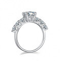 S925 Sterling Silver Oval Moissanite Solitaire Ring-0-0