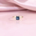 wholesale S925 sterling silver high-end 125/3 carat ring with natural topaz large main stone, petite square ring-0-0