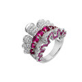 wholesale S925 rhodium-plated heavy work group setting design cultivated synthetic ruby ring set with zircon-0-4