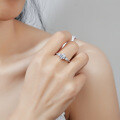 S925 Silver Classic Six-Prong Moissanite Ring for Women-0-2