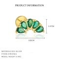 wholesale S925 Sterling Silver Wholesale Women's Earrings With Green Zircon, Irregular Design For Luxurious Style-0-4