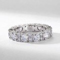 wholesale PT950 luxurious single-row full lab-grown diamond ring for women, stylish round band, cross-border exclusive supply-0-3