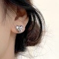 wholesale S925 Sterling Silver Korean Ins Style Minimalist Vintage Thai Silver Bow Earrings for Women-0-2