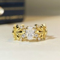 18K Gold Plated S925 Silver 1ct Ice-Cut Iris Flower Ring-Gold - CBJZ550  No. 5