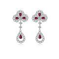 wholesale S925 Sterling Silver Four-Leaf Clover Stud Earrings with Tassel Drop, High-End Sense Versatile Full Diamond Celebrity Style, Factory Direct-0-3