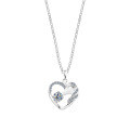 Sterling Silver Unicorn Moissanite Heart Pendant Necklace-0-3