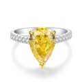 wholesale S925 Sterling Silver Yellow Diamond Ring for Women, Ice Cut Radiant Cut 8A Zircon Engagement Ring, Wedding Banquet European and American Cross-Border-0-16