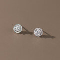 wholesale 999 Silver Fresh, Sweet, Ins Style, Niche Design, Minimalist Round Diamond Stud Earrings M06035-0-4
