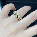wholesale S925 silver enamel ring with black and white plating AU750 gold color, ins-style minimalist versatile fashion-0-0