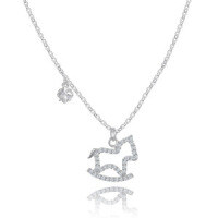 925 Sterling Silver Small Wooden Horse Necklace, 2025 New Women's Summer Pendant-S925 Sterling Silver YD1-0381B 925 Silver