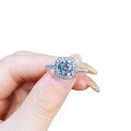 wholesale S925 Sterling Silver 1ct D Color Princess Cut VVS1 with Inscription Moissanite Ring for Women Wholesale-0-4