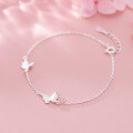 wholesale S925 Silver Women's Japanese Korean Style Small Fresh Cute Brushed Butterfly Girly Hand Accessory S3482-0-3