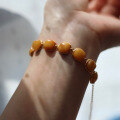 wholesale S925 silver inlaid antique wax multi-grain square bracelet, wholesale natural Russian amber antique wax square bracelet from the manufacturer-0-1