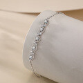 wholesale 925 Sterling Silver Inlaid Zirconia Row Diamond Necklace Bracelet, Niche High-Endins-0-2