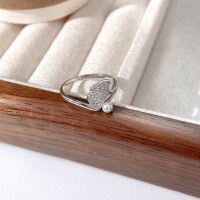 wholesale 925 Sterling Silver Three Lives Apricot Ring for Women, Ins Style Creative Design Valentine's Day Gift Apricot Leaf Index Finger Ring for Her-Three Life Apricots Sterling Silver Ring/Approx. 1.97g&gt;JZ015646