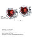 wholesale S925 silver jewelry set with light luxury garnet gemstone, featuring a ring and earrings-0-2