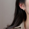 wholesale S925 Sterling Silver Brushed C-shaped Ear Studs, Minimalist and, Elegant and Women's Ear Jewelry M04599-0-1