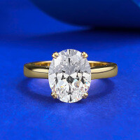 wholesale S925 Silver European and American New Style 4 Carat 8*10mm Solitaire Ring for Cross-Border AliExpress-R1179 Golden Pigeon Egg No. 8