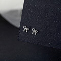 wholesale Sterling Silver Super Source S925 Korean Minimalist Style Cute Ballpoint Pen Bow Ear Studs For Women Ins Advanced Sense Earrings-0-1