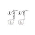 wholesale S925 Sterling Silver Japanese and Korean Minimalist Designer Elegant Pearl Ear Studs for Women, Ins Style Ear Piercing Cross-Border New Product-0-4