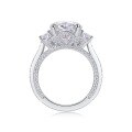 wholesale 925 Silver Cross-Border New Fashionable Light Luxury Women's Non-Fading Oval Moissanite Exquisite Craftsmanship Ring Wholesale-0-4