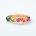 wholesale S925 silver with real gold plating, cross-border new rainbow zircon ring, fashionable and popular in Europe and America Direct from manufacturer-0-4