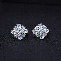 wholesale S925 Silver Fashion Sky Blue Topaz Earrings,S925-Sky Blue Topaz &gt; 925 Silver
