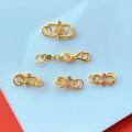 wholesale S925 silver gold-plated S-hook connector for DIY bracelets and necklaces, pure silver clasp for handmade red cord end fittings-0-2