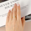 Metal Geometric Design Classic Round Diamond Ring Fashion Luxury Versatile Wholesale Jewelry-0-1