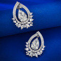 wholesale Metal Material, Mu Jing Jewelry European and American New Fashion Sparkling Pear-shaped Teardrop 8*12mm Ice Flower Cut High Carbon Diamond Earrings for Women Cross-border-0-2