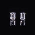 wholesale 18K/14K/10K Gold High-Quality Pure 18K Gold Emerald Cut 2-Carat Moissanite Stud Earrings with Au750 Empty Setting-0-0