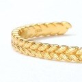 wholesale 925 silver gold-plated open-end women's bracelet with Japanese retro-style golden wheat wave design, wholesale-0-2