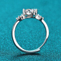 PT950 Plated Oval 2ct Moissanite Women's Engagement Ring-0-1