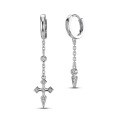 wholesale S925 Sterling Silver Cross Pendant Drop Earrings for Women, Retro Minimalist Small Cross Design, Niche Luxury High-End Dangle Earrings-0-4