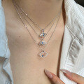 wholesale S925 Sterling Silver Cross-border Women's Creative High-end Blue Eye European and American Style Collarbone Necklace Evil Eye Series Necklace-0-3