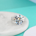 wholesale S925 Sterling Silver European and American Cross-Border Exquisite Luxury 10-Carat Moissanite Engagement Ring for Women, Fashionable Light Luxury Jewelry-0-1