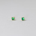 wholesale S925 Sterling Silver Fresh Sweet Ins Style Niche Design Green Chrysoprase Circular Stud Earrings M0581-0-2