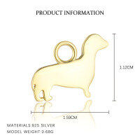 wholesale S925 Sterling Silver Creative Animal Earrings For Women, Fashionable Cross-border Versatile European And American Pendant Drop Earrings With Unique Design-A4114-Gold/Single Pendant 925 Silver
