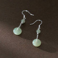 wholesale S925 Sterling Silver New Chinese Style Hetian Jade Earrings Small Design Sense Ear Jewelry for Women M04972-0-2