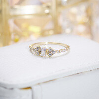 wholesale S925 Sterling Silver Fashionable Daily Commute Ring with White Crystal and White Zirconia, Stackable Light Luxury Minimalist Ring-Light Luxury Simple Ring>Size 7