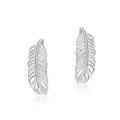 wholesale S925 sterling silver plated with bright silver Japanese new cross-border designer luxury feather earrings, one-piece drop shipping-0-4