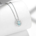 wholesale 18k gold-plated S925 silver necklace with French Paraiba-colored aqua blue moissanite 5*7mm oval pendant for women-0-2